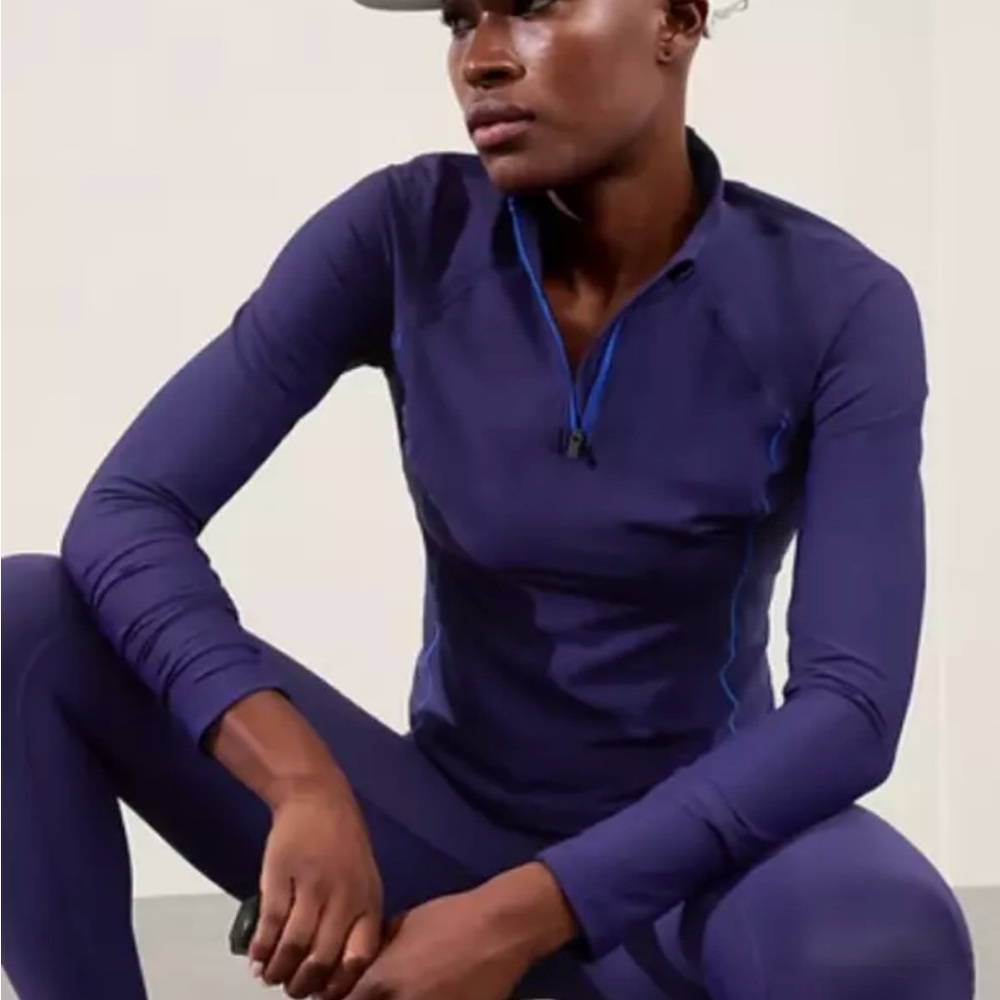 NWT Athleta Interval Half Zip Deep Marine